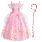 Little Girls Children Sleeveless Pink Dresses Children Summer Clothing Kids Princess Carnival Christmas Luxury Cosplay Dresses