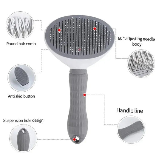 Pet Dog Brush Cat Comb Self Cleaning Pet Hair Remover Brush For Dogs Cats Grooming Tools Pets Dematting Comb Dogs Accessories - WTN Essentials 