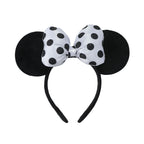 1Pc Mouse Ears Headband Polka Dot Satin Bow Mini Ears Hairband for Halloween Birthday Party Cosplay Costume Hair Accessories