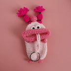 Funny Fruit Sausage Mouth Crochet Keychain Key Holder