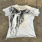2000s affliction T shirt Clothes Retro Punk Hip Hop Graphic Print Oversized T Shirt Mens new Round Neck Cotton Short Sleeve Tops