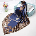 Fashion Kerchief Silk Satin Neck Scarf For Women Print Hijab Scarfs Female 90*90cm Square Shawls and Wraps Scarves For Lady