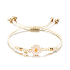 Simple Sunflower Bracelets for Women Handmade Braided Fashion Colorful Daisy Adjustable Bangle Friendship Good Luck Jewelry Gift