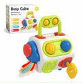 Montessori Busy Cube For Toddlers Baby Learning Educational Toys Gifts 0-3 Year Old Fidget Busy Board Sensory Travel Toys