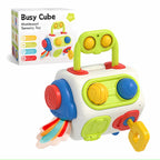 Montessori Busy Cube For Toddlers Baby Learning Educational Toys Gifts 0-3 Year Old Fidget Busy Board Sensory Travel Toys