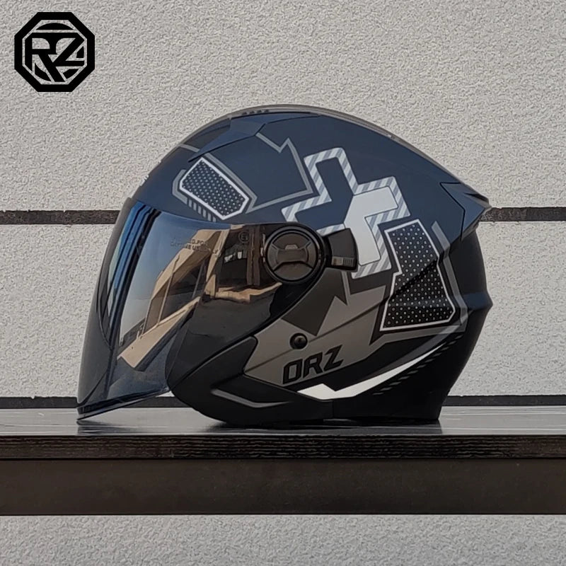 2025 Latest High Quality Motorcycle Helmet Half Covering Dual Lens Cascos para Motos Male Female Couple Capacetes de Moto