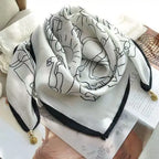 Luxury Magnetic Buckle Silk Scarf Women Print Square Scarf For Autumn Winter Warmth And Cold Resistance Fashionabl Scarves