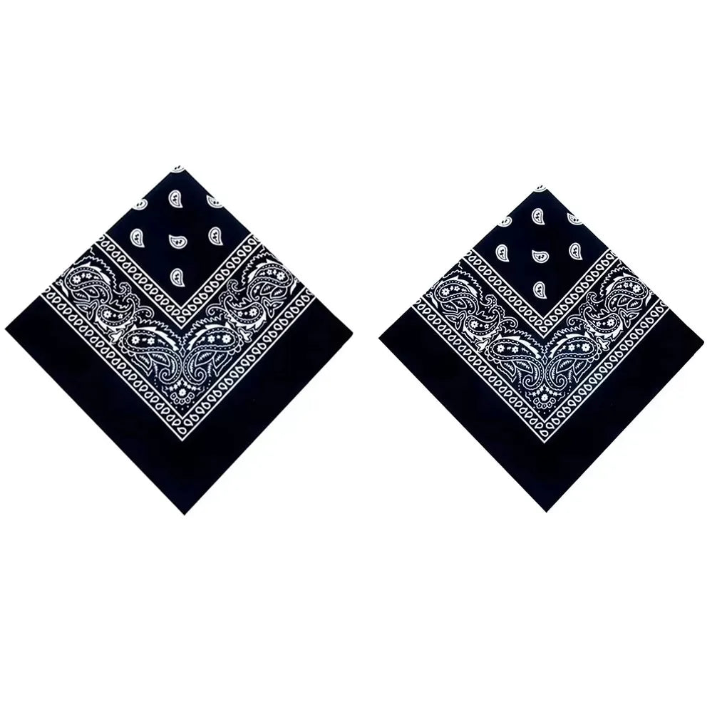 1-4Pcs Fashion Hip Hop Cotton Bandana Square Scarf 54cm*54cm Black Red Paisley Headband Printed For Women/Men/Boys/Girls