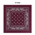 70CM Oversized Hip Hop Amoeba Cashew Cotton Square Bandana Scarf Headband Black Paisley Gifts For Men/Boys/Girls