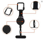 Retractable Anti-Theft Phone Holder Smartphone Safety Lanyard Stra with Carabiner Anti-Drop Harness for Hiking Cycling Climbing