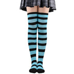 Womens Striped Thigh High Stockings Ladies Girls Black White pink Long Over Above Knee Socks femboy Cosplay Lolita Harajuku Y2k