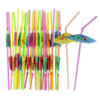 Tropical Party Drinking Straws 25pcs Flamingo Pineapple Straws Hawaiian Summer Pool Wedding Decoration Reusable Beach Supplies