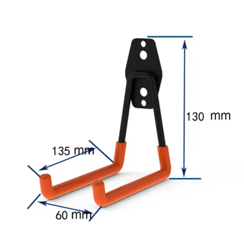 Heavy Duty Wall Mount Metal Hook Garage Organizer Bicycle Ladder Hanger Anti Slip Storage Hook For Garden Tools Home Workshop