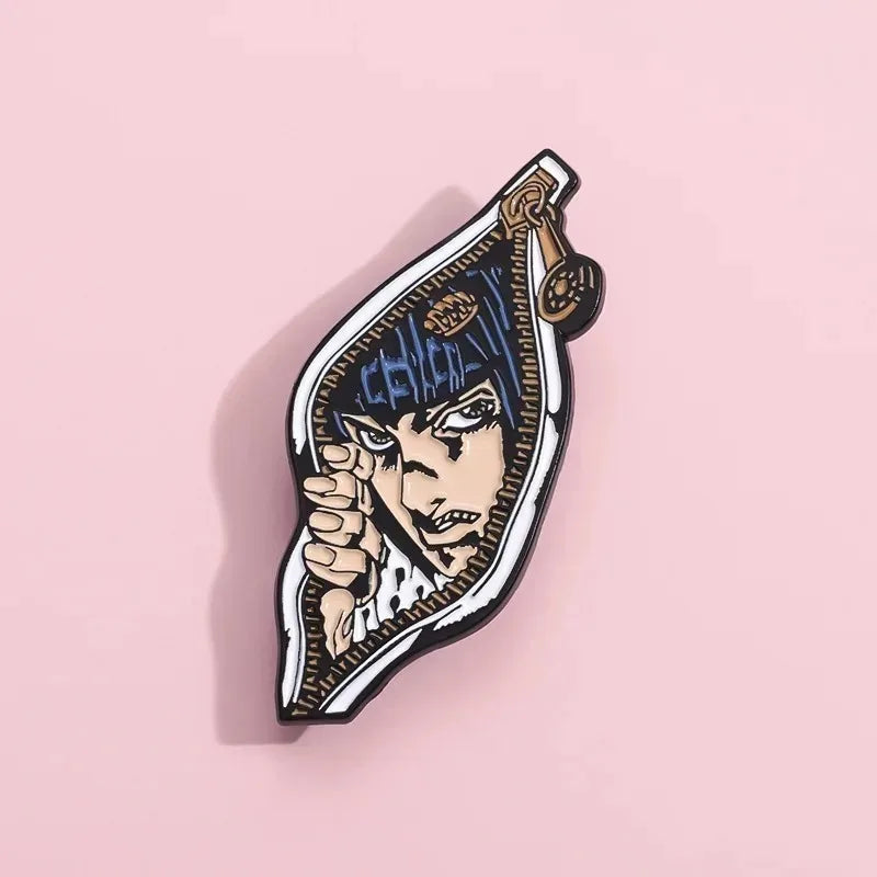 Cartoon Comic Character Enamel Pins Custom Jojo Japan Tv Animation Brooches Lapel Badges Classic Jewelry Gift For Fans Friends