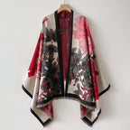 Luxury Warm Poncho Cashmere Winter Women Scarf Floral Jacquard Shawl Wraps Female Thick Pashmina Blanket Bufanda Travel Echarpe