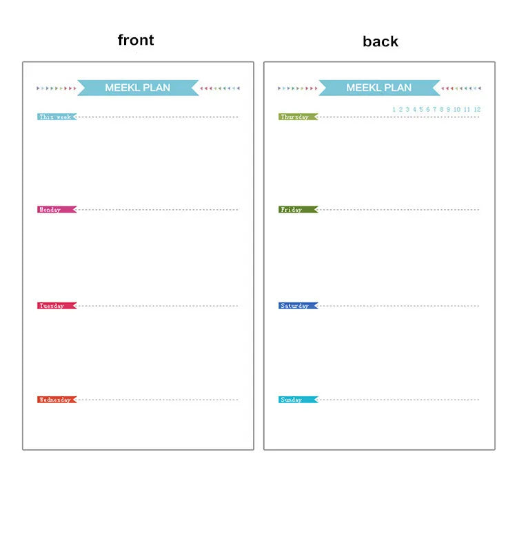 45 Sheets A5 A6A7 Loose Leaf Notebook Refill Spiral Binder Inner Page Weekly Monthly To Do Line Dot Grid Inside Paper Stationery