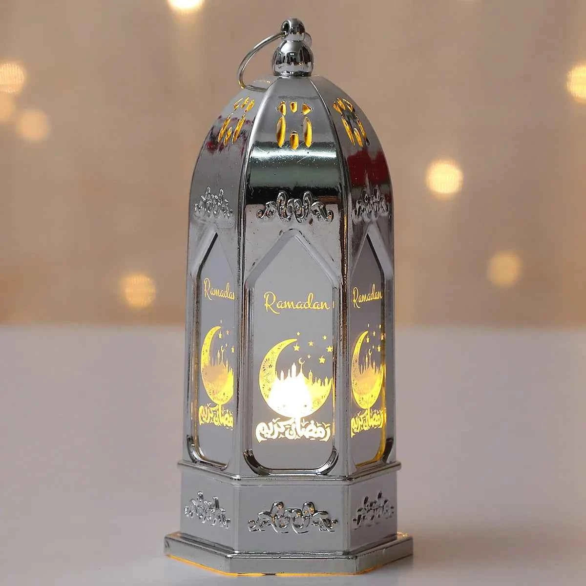 Muslim Ramadan Decor Lantern Ornament EID Mubarak Moon LED Candle Lamp Eid Al Adha Gift Gurbang Ramadan Decoration for Home