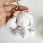 Cute Mushroom Rabbit Crochet Keychain Bunny Bag Charm