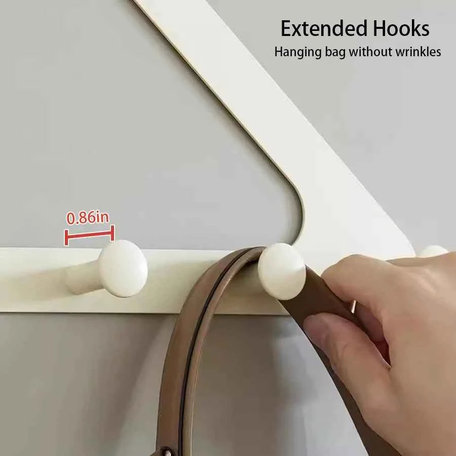 Clothes Hooks Behind The Door，PunchFree ，Traceless Hanger for Coats, Hats, Bags, and More，Over the Door Storage Organizer Hanger