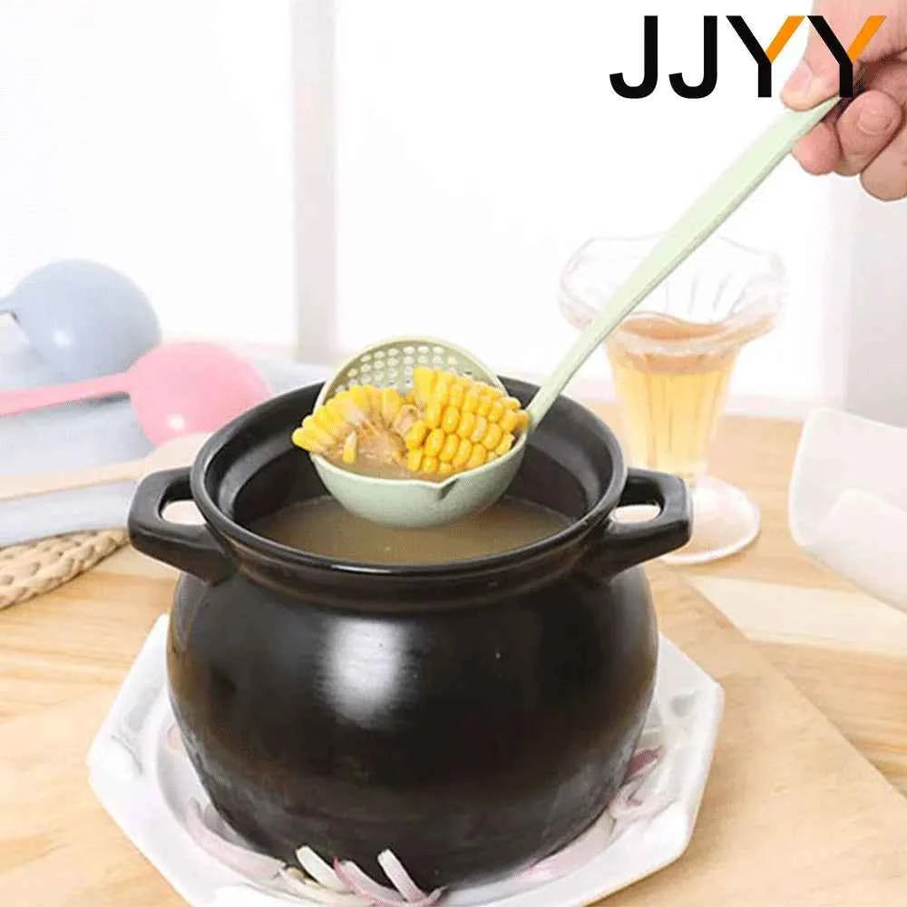 2-in-1 Long Handle Strainer Spoon for Soup, Noodles and Hot Pot