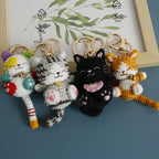 Cute Crochet Kitten Keychain Smiling Cat Bag Charm
