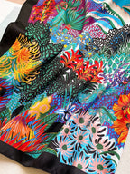 Luxury Brand Square Silk Scarf Women Satin Print Hijab Scarves Muslim Pareo Bandana Female Shawl Wrap Headband Foulard 90*90cm