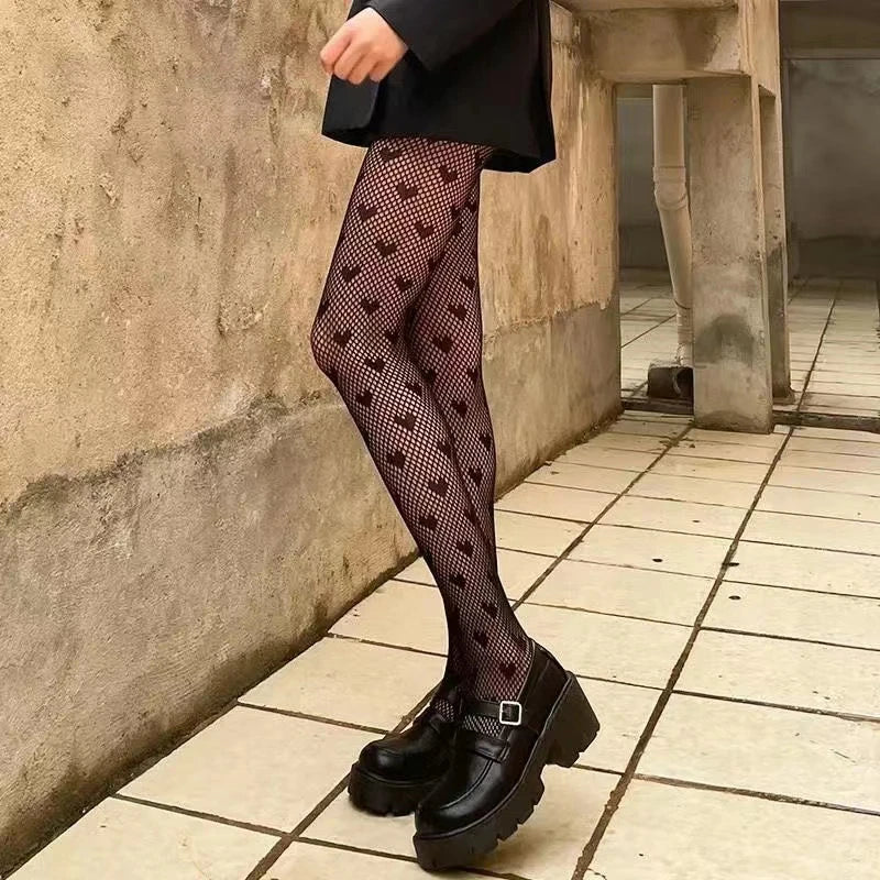 Japanese Lolita Retro Floral Rattan White Stocking Hot Tights Classic Lolita Hollowed Out Lace Mesh Stockings Bottomed Pantyhose