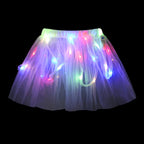 Children LED Light Up Dress Girls Kids Purple Green Cosplay Costume Carnival Birthday Party Clothes Halloween Costume Prom Gown
