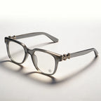 Unisex Square Anti Blue Light Glasses UV400 Gold Cross Hinge Black Clear Frame Computer Anti-Fatigue Eyeglasses
