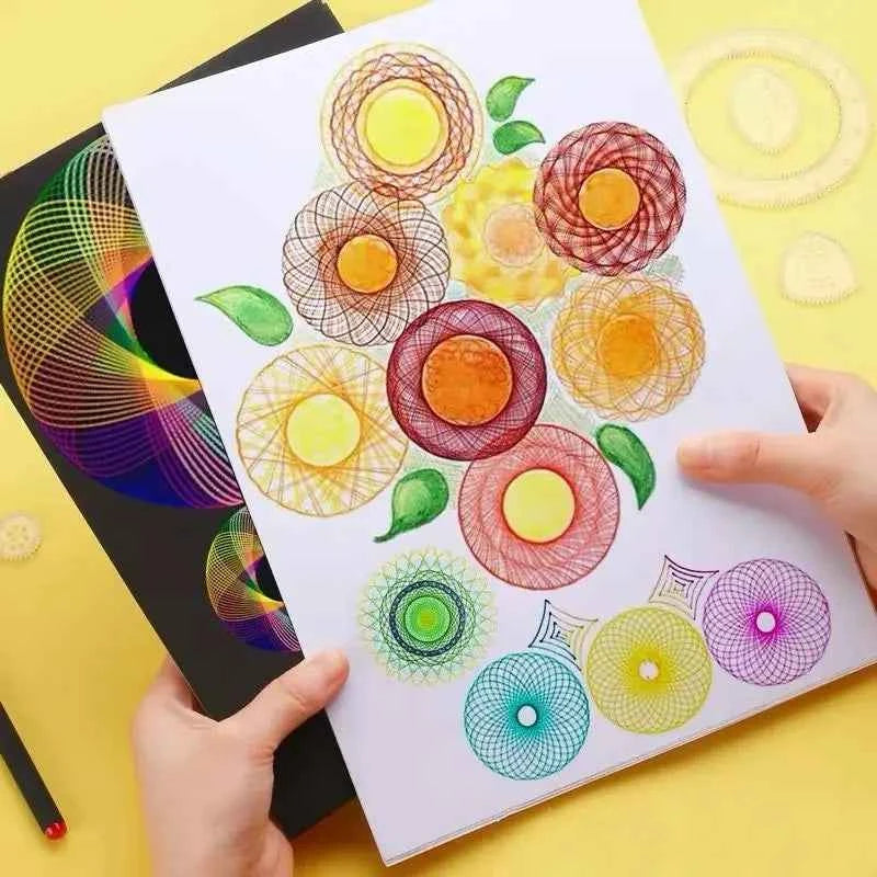 Creative Gears Geometry Spirograph Drawing Stencils Set Painting Template Art Crafts Kids Educational Toy Variety of Flowers