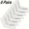 kkjoy 6 Pairs Unisex Cooling Arm Sleeves Compression Breathable Moisture Wicking for Men Women Sports Outdoor UV Protection