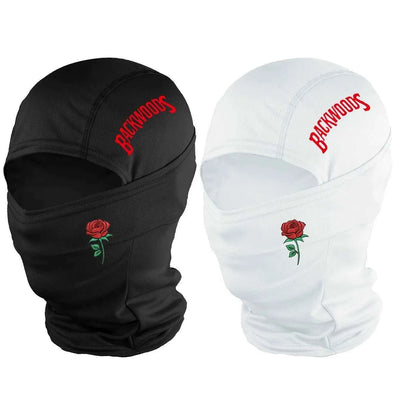 1pc/2pcs optional - Rose BackWOODS printed balaclava hat windproof dustproof breathable - unisex outdoor sports full face mask