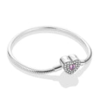 Original 925 Silver Bracelets Four Leaf Clover Butterfly Heart Bracelet Fit DIY Charms Beads Fashion Jewelry 17-20CM