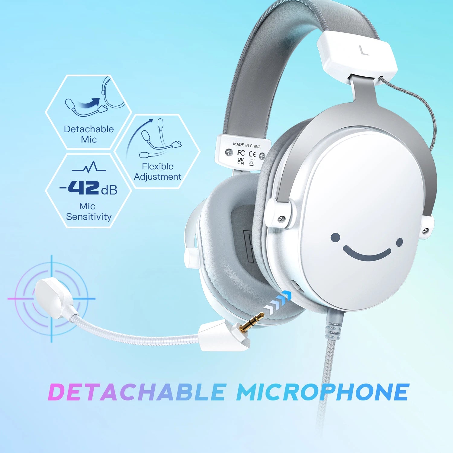 FIFINE USB Gaming Headset with 7.1 Surround Sound/3.5mm Jack/Microphone,Over-Ear Wired Headphone for PC PS4/5 Xbox Ampligame H9W