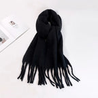 Winter Scarf for Women Cashmere Warm Solid Pink Pashmina Blanket Wraps Female Thick Soft Bufanda Big Tassel Shawl Long Echarpe