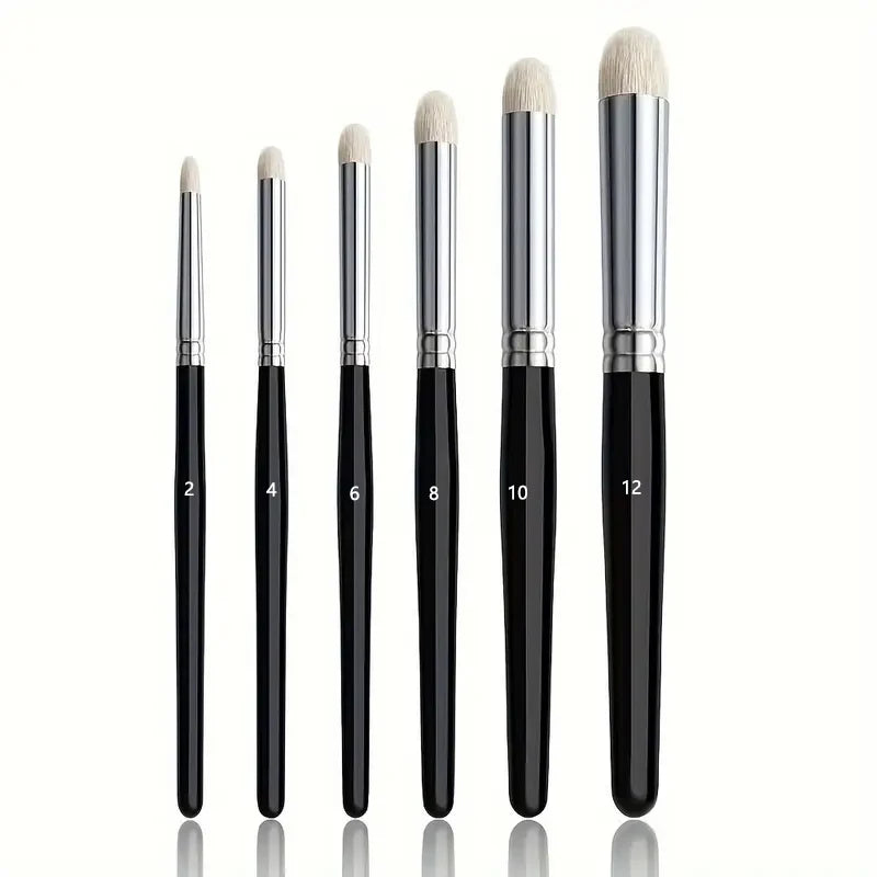 6pcs professional dry brush set with solid wood handle and aluminum collar, suitable for model and character painting
