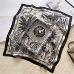 2024 Popular Square Shawls Luxury Sunscreen Satin Kerchief Four Seasons 90X90CM Silk Scarves Fashion Letter Headcloth Scarf Bag