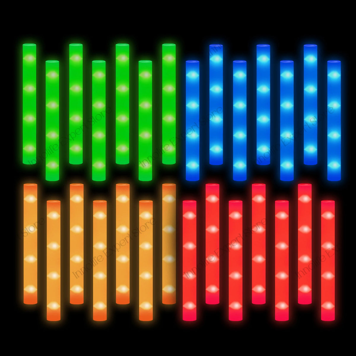 120-30PCS LED Foam Glow Sticks Glow Party Supply with 3 Modes Glow Stick for Wedding for Birthday Concert Halloween Christmas