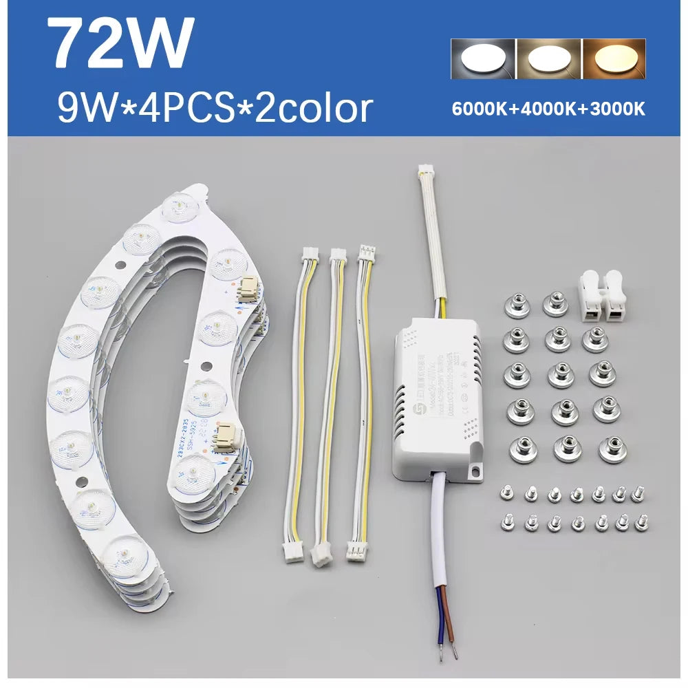 Led Module For Ceiling Lights Dimming 220V Replacement  Led Light Panel 72W 96W Energy Saving Module Lamp For Ceiling Fan Lamps