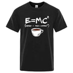 Summer Men T-shirt Cotton Blend Casual Funny Energy=Milk+Coffee Print Men Cool Loose O-neck Tops For Men Short Sleeve Male Tees