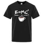 Summer Men T-shirt Cotton Blend Casual Funny Energy=Milk+Coffee Print Men Cool Loose O-neck Tops For Men Short Sleeve Male Tees