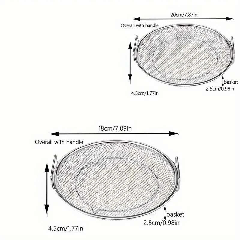 Stainless Steel Filter Tray – Reusable Round Mesh Basket for Frying, Grilling & Food Straining