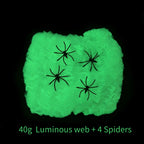 Luminous Halloween Spider Web – Glowing Cobweb & Scary Party Decor