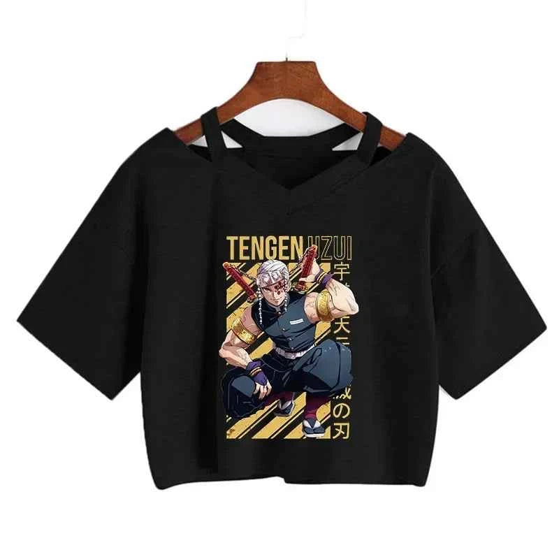 Demon Slayer T Shirt Nezuko Tshirt Women Kimetsu No Yaiba Crop Top Tees Japanese Anime Tanjirou Kamado Tops Manga T-shirt Female