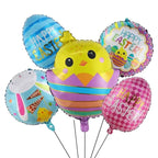 5pcs Easter Cute Rabbit Balloons White Bunny Shaped Balloons Happy Easter Foil Balloons for Easter Party Decors Kids Birthday