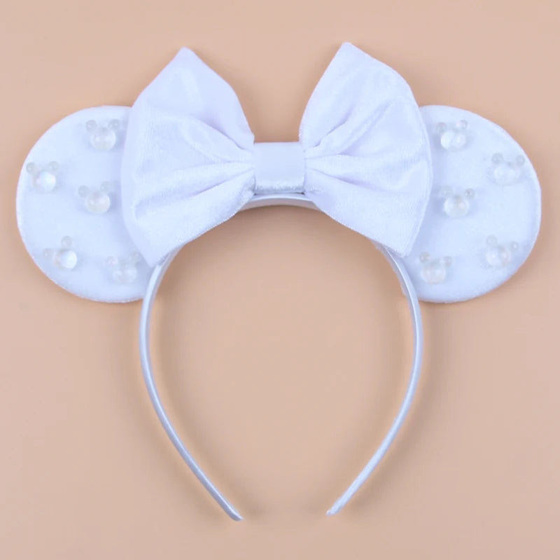 New Trendy Mouse Ears Headband 3.3"Velvet For Girls Soft Bow Hairband Halloween Festival Party Trip DIY Hair Accessories Gifts