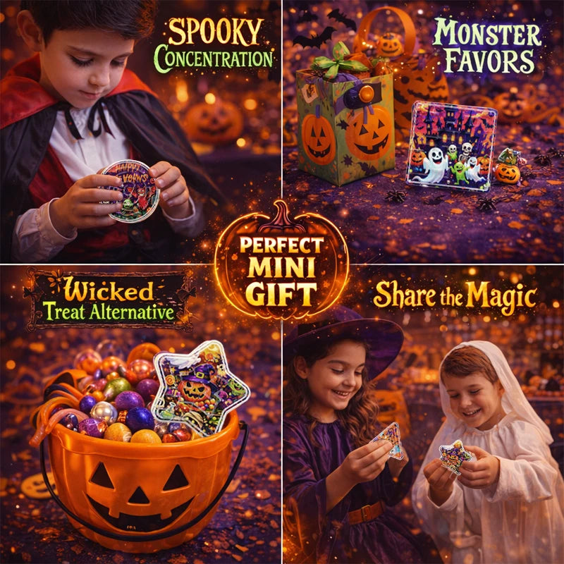 Halloween Mini Maze Game - Bulk Handheld Educational Puzzle for Kids Party Favors Travel Game Graduation Classroom Activity