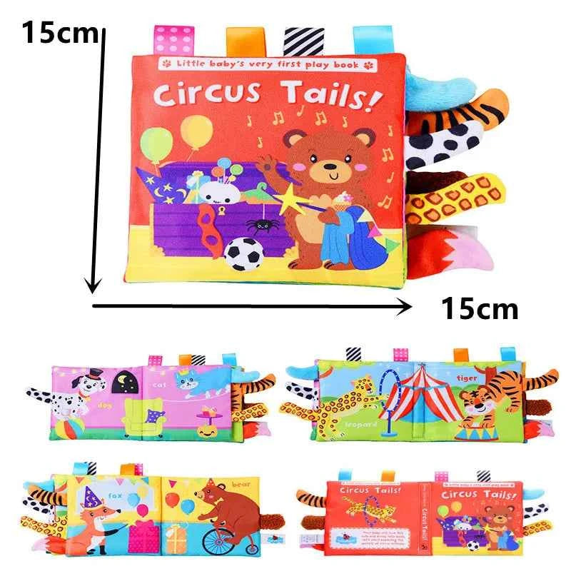 New 3D Visual Tail Cloth Book Baby Tear Resistant Biteable Cognitive Tool Interactive Parent-Child Fun Toddlers Enlighten Toys