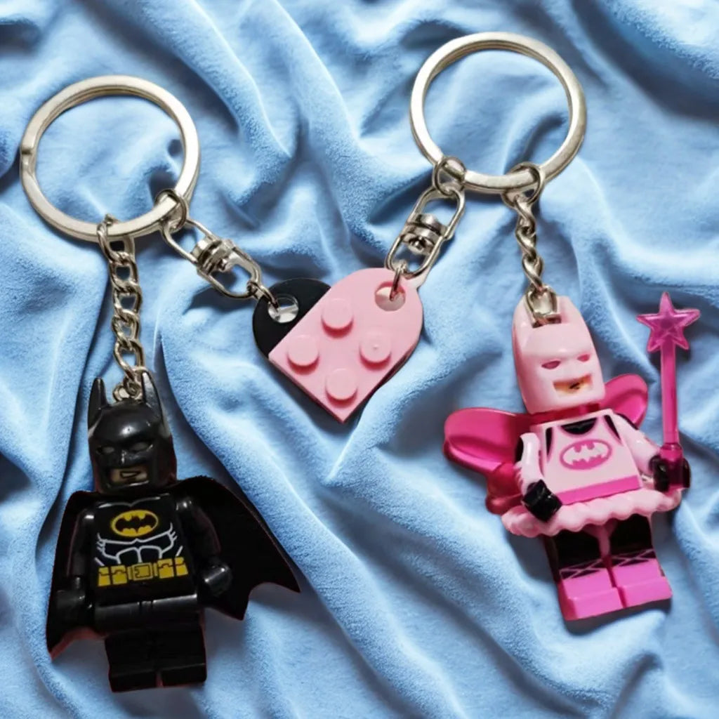 2pcs Beautiful Handmade 3D Bat Couple Keychain Fairy Figure Pendant Phone Key Ring Backpack Accessory Gifts for Him Y2K Jewelry