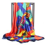 Fashion Kerchief Silk Satin Neck Scarf For Women Print Hijab Scarfs Female 90*90cm Square Shawls and Wraps Scarves For Lady